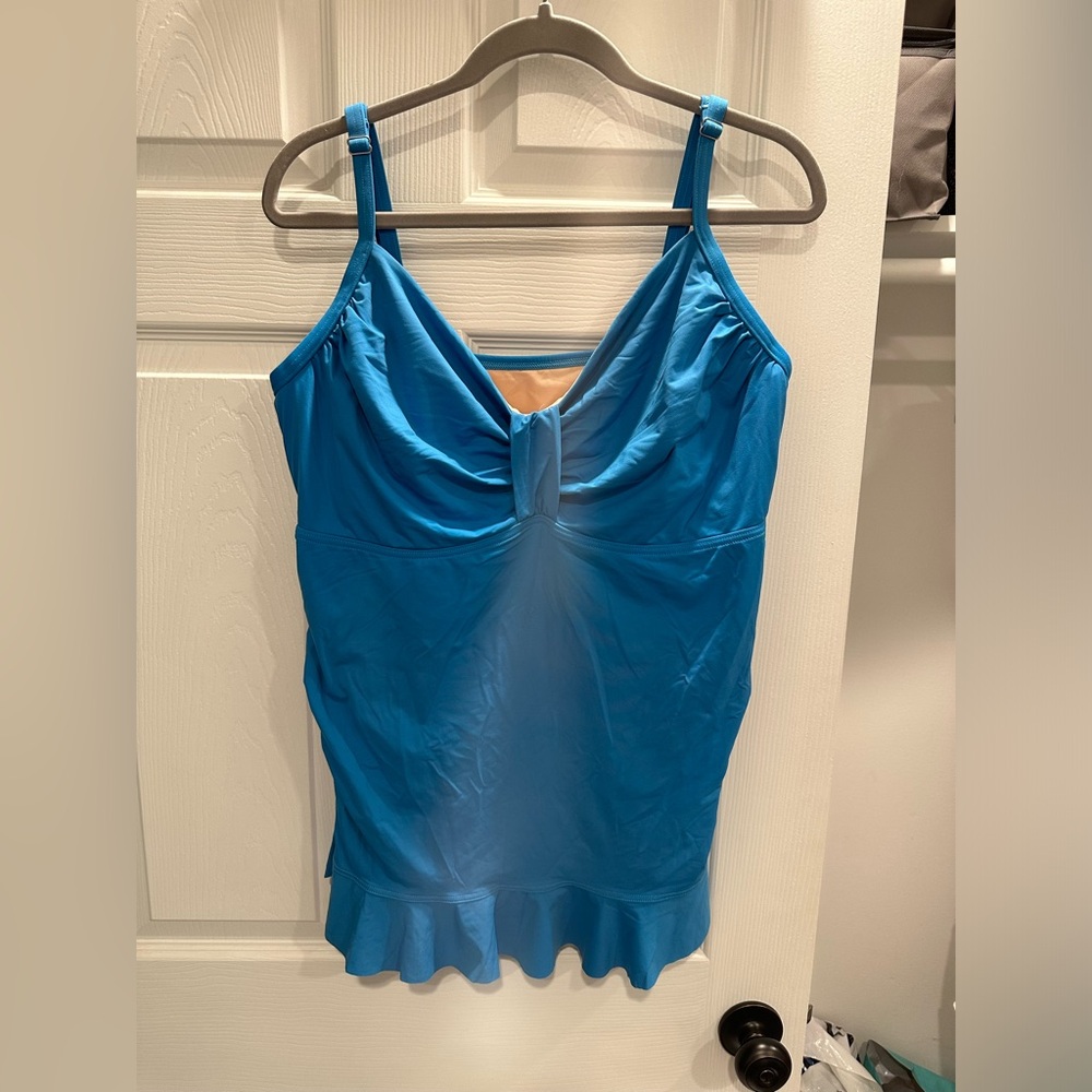 Lands End Light Blue Tankini Top